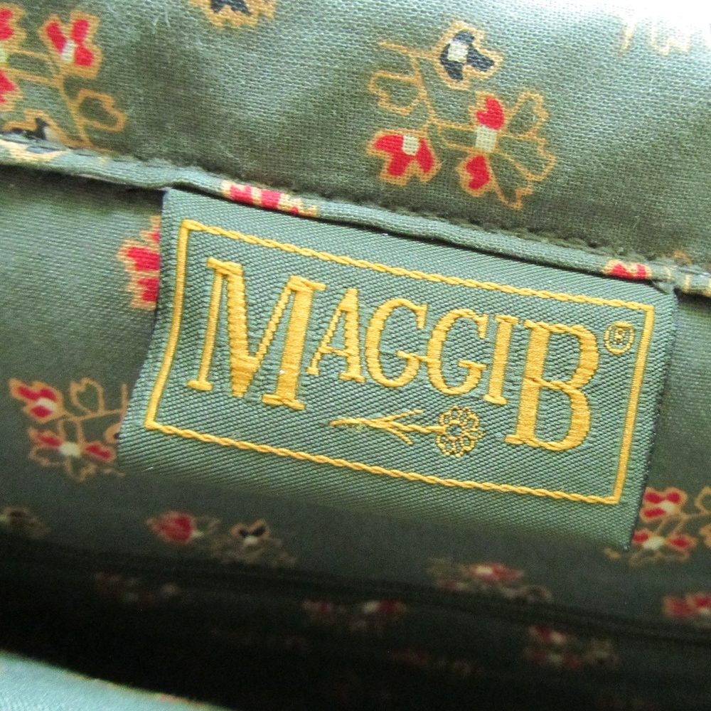 Maggi B Straw Purse W/Fabric Trim & Bamboo Handles - Picture 7 of 8